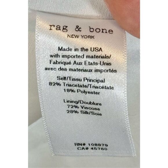 NWOT Rag & Bone Etta Silk Blend Side Tie Capped Sleeve White Knee Length Dress S - Picture 7 of 11